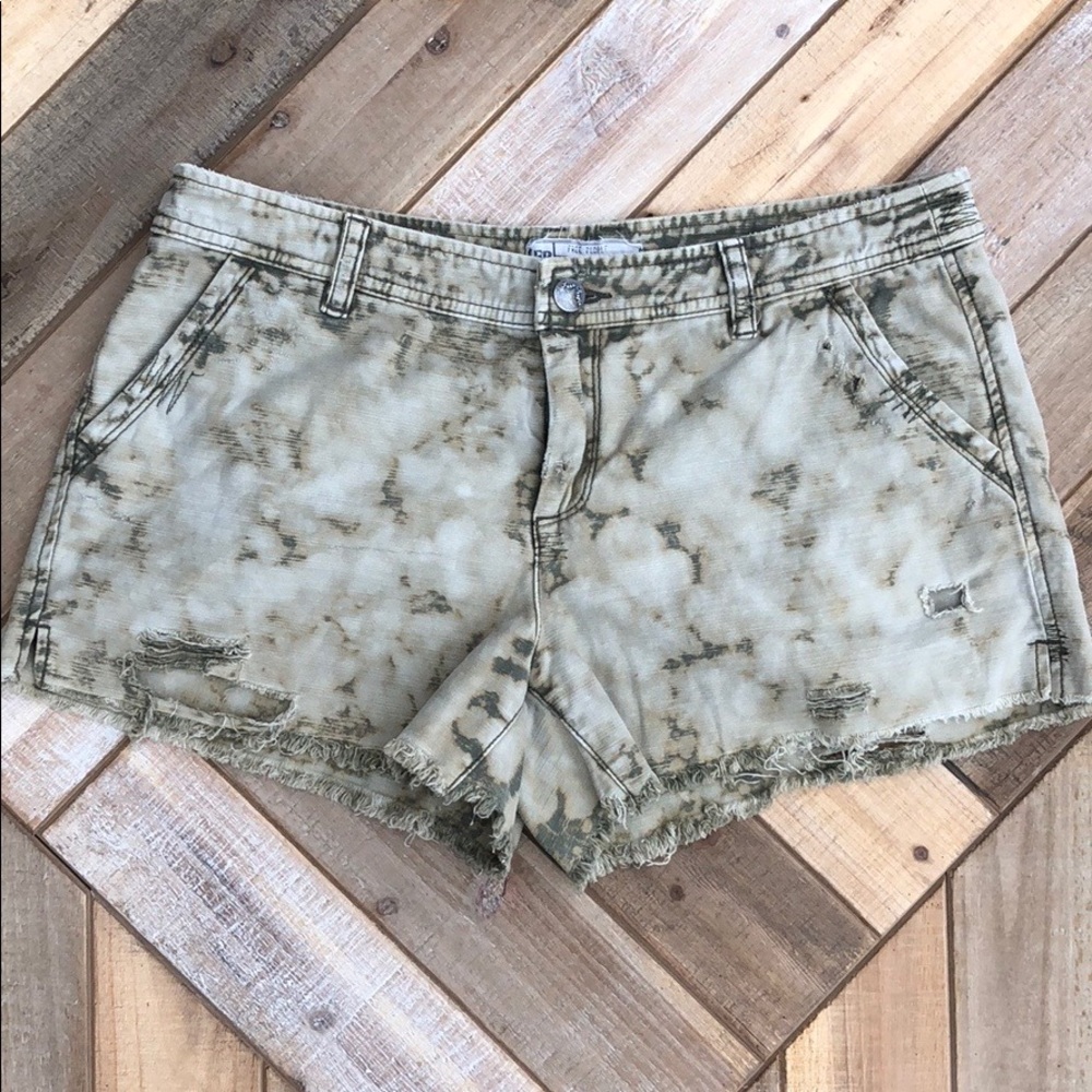 Free People Distressed Tan Shorts